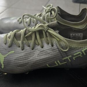Puma Ultra Soccer Cleats in Gray and Green